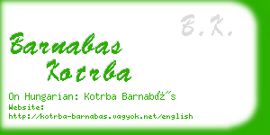barnabas kotrba business card